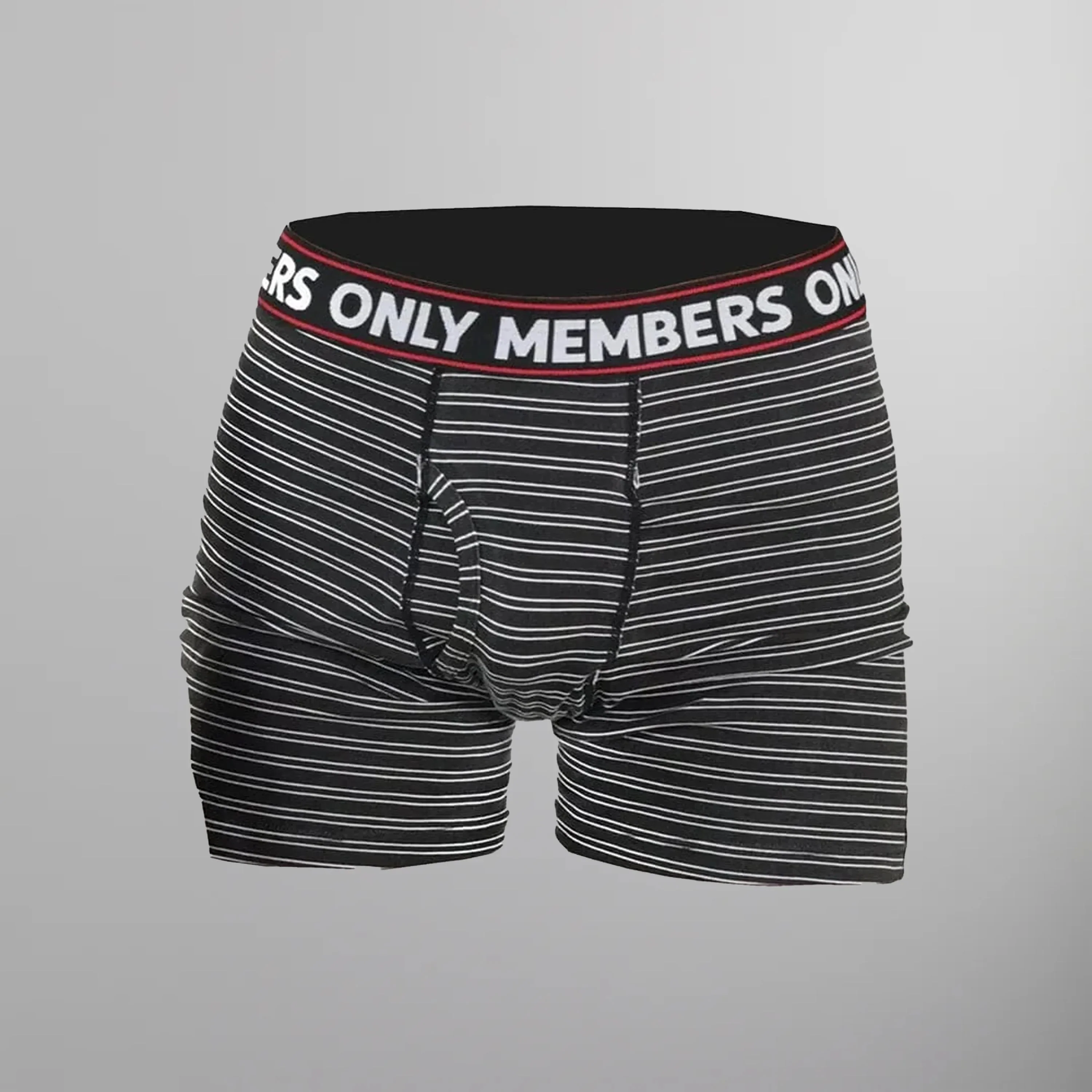 Men's 3 Pack Poly Spandex Athletic Stripe Boxer Briefs - Black White Stripe - FINAL SALE - Image 4