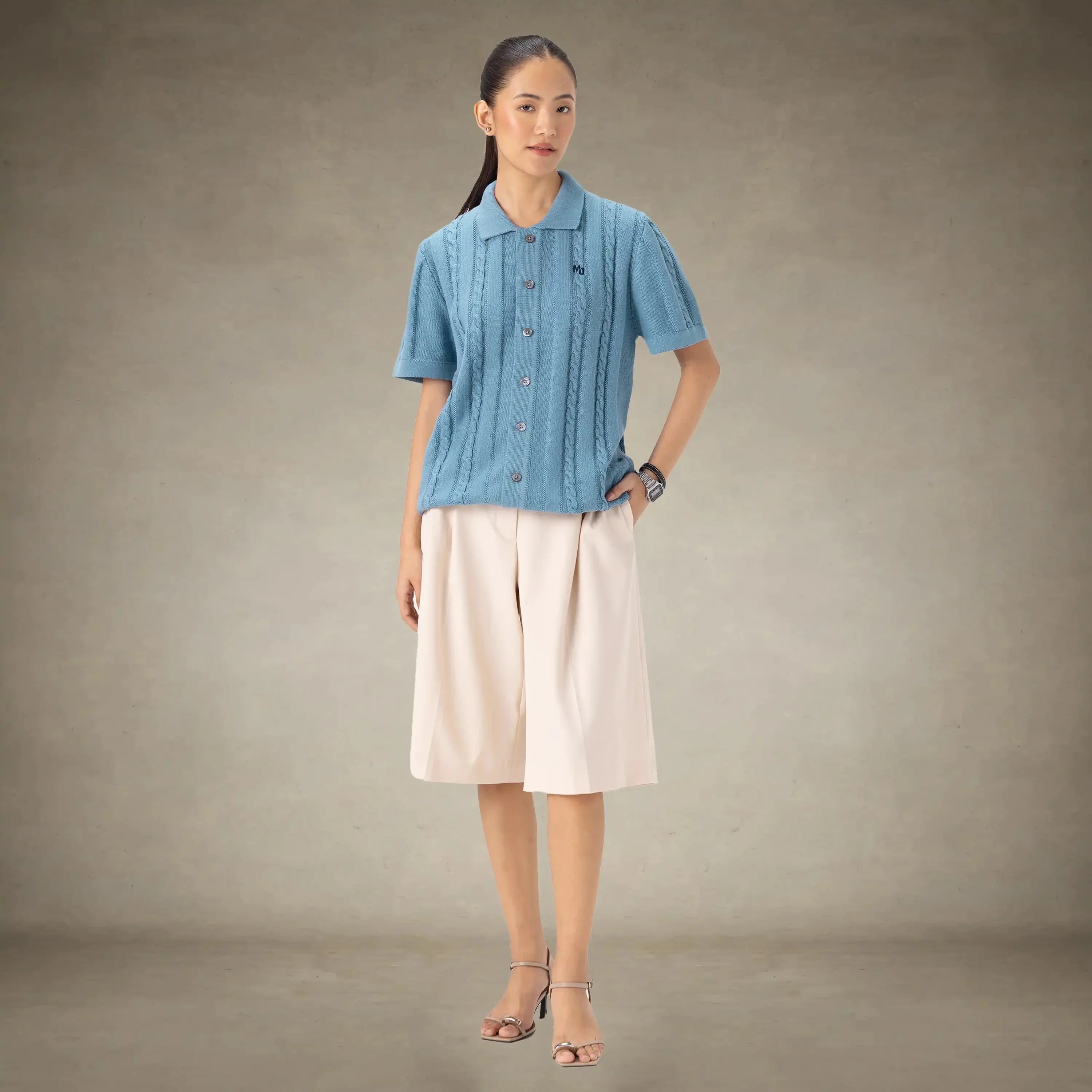 Women's JC Polo Cable Sweater - Image 10