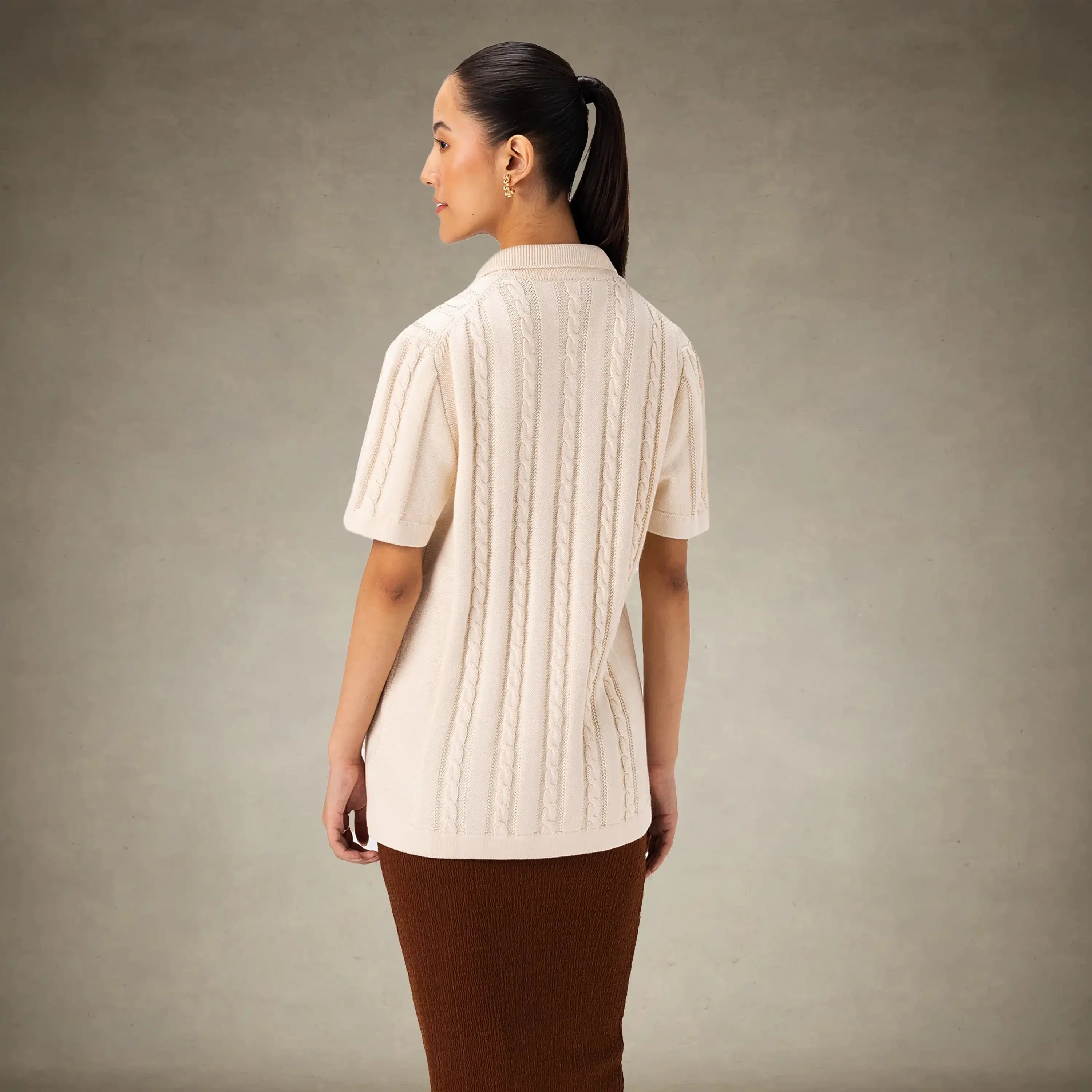 Women's JC Polo Cable Sweater - Image 21