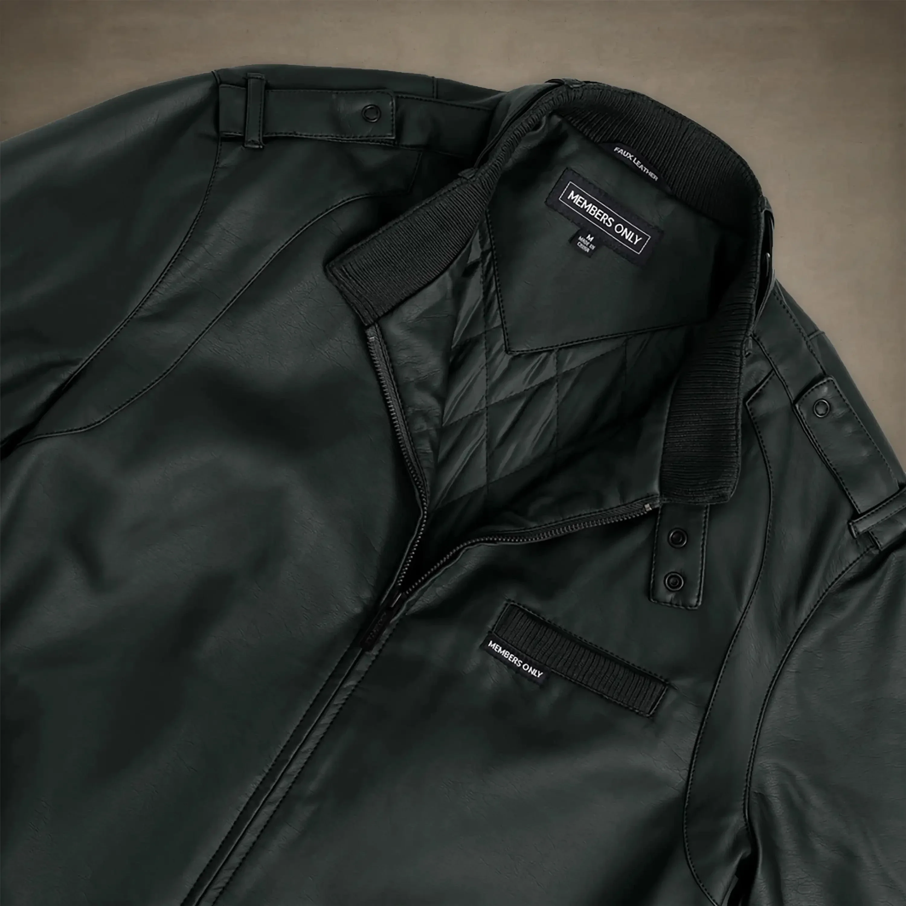 Women's Faux Leather Iconic Racer Oversized Jacket - Image 14