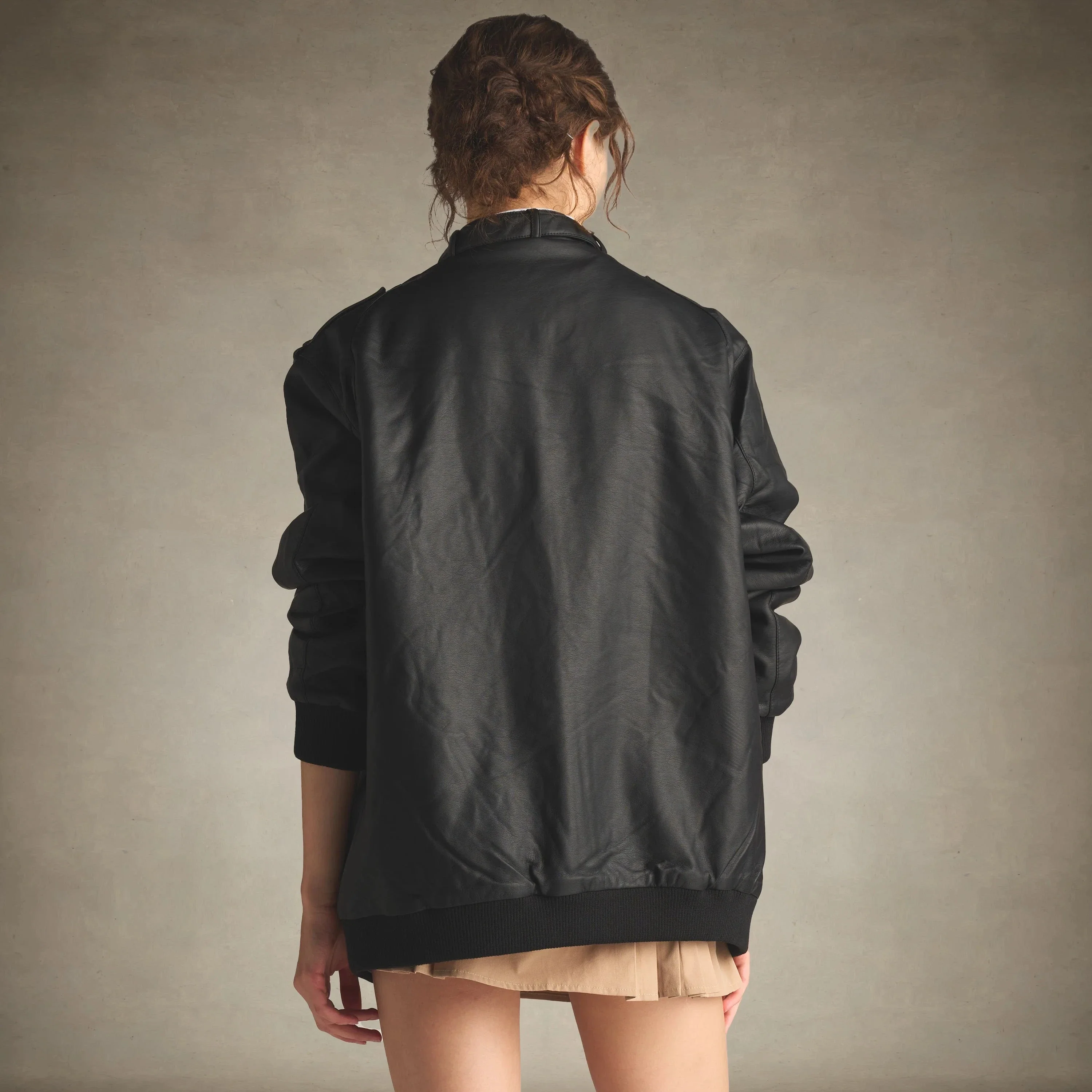 Women's Faux Leather Iconic Racer Oversized Jacket - Image 18