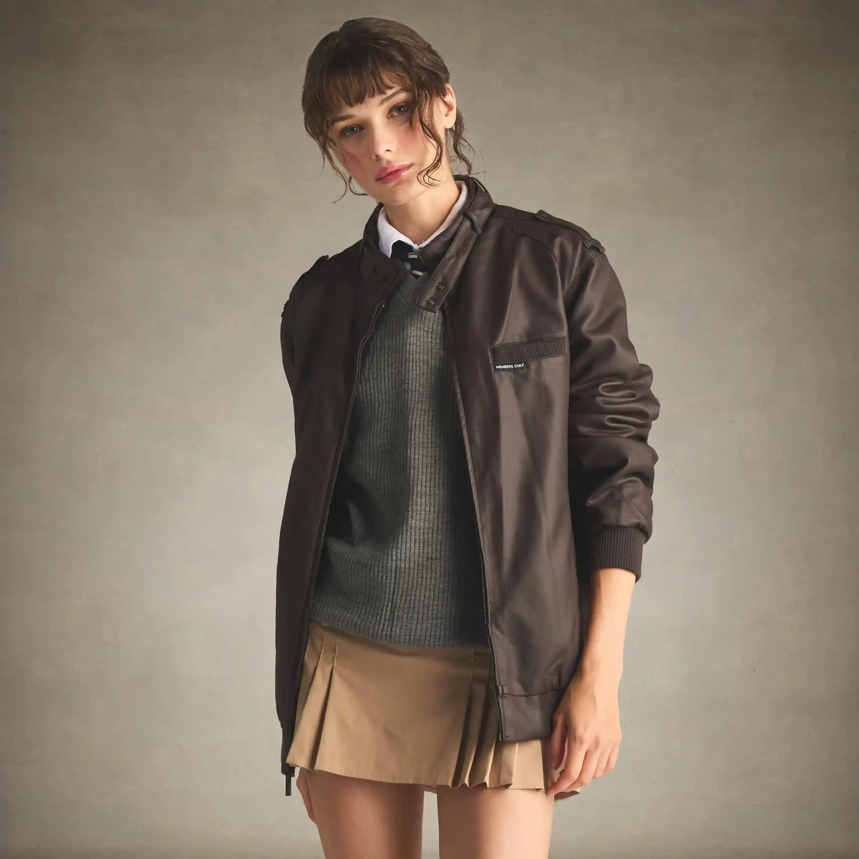 Women's Faux Leather Iconic Racer Oversized Jacket - Image 22