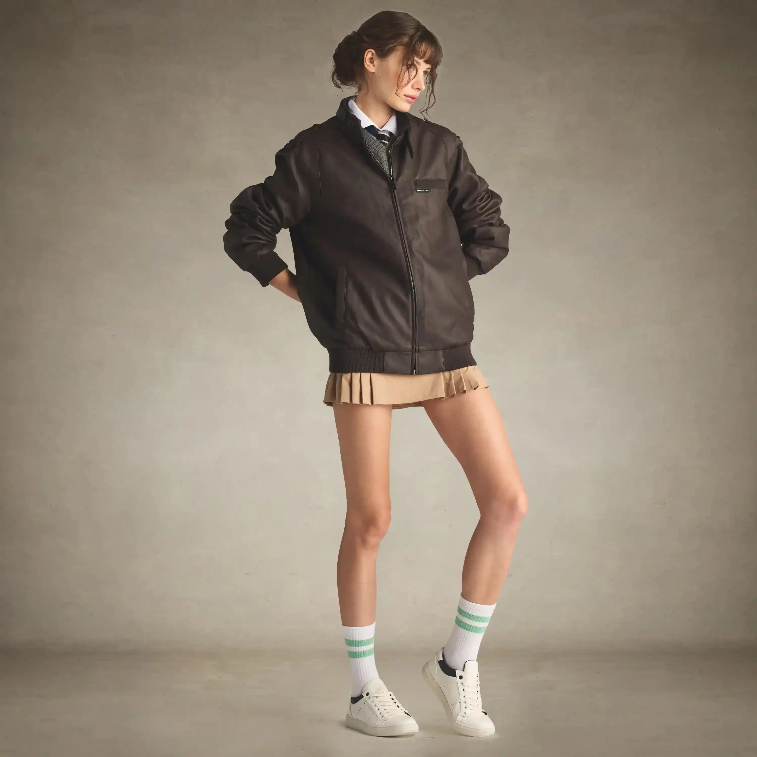 Women's Faux Leather Iconic Racer Oversized Jacket - Image 24