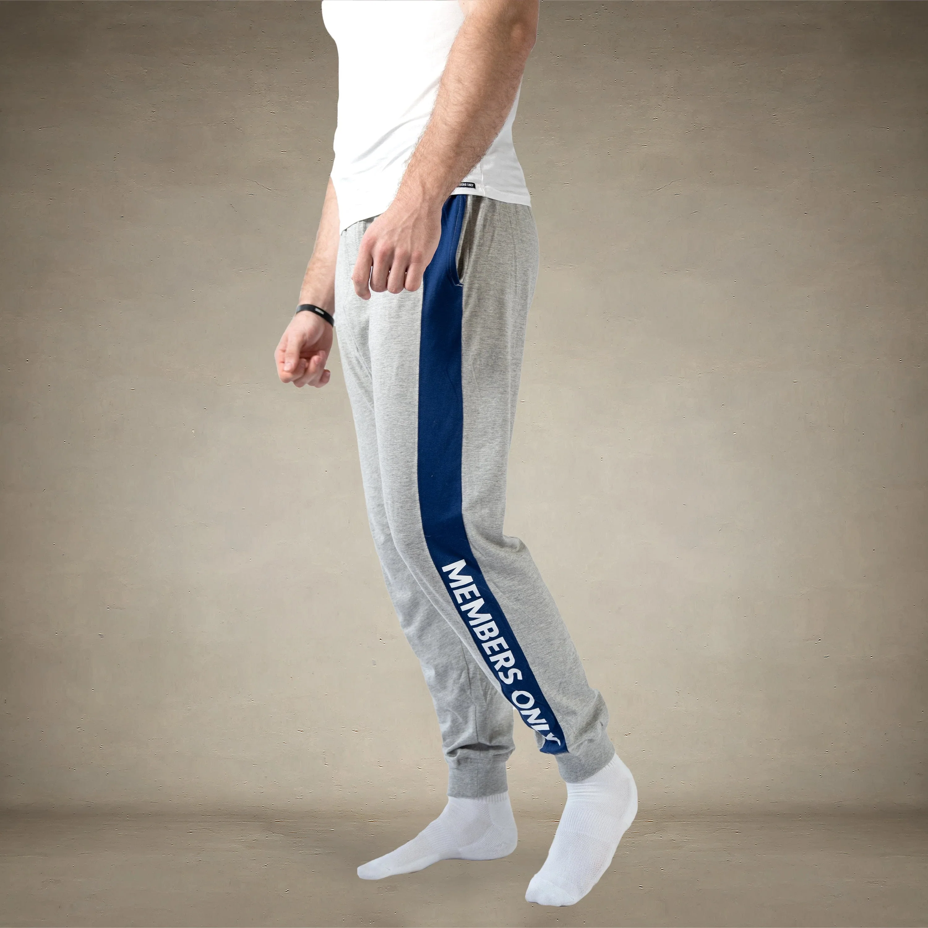 Men's Logo Leg Jersey Sleep Jogger - Grey - FINAL SALE - Image 3