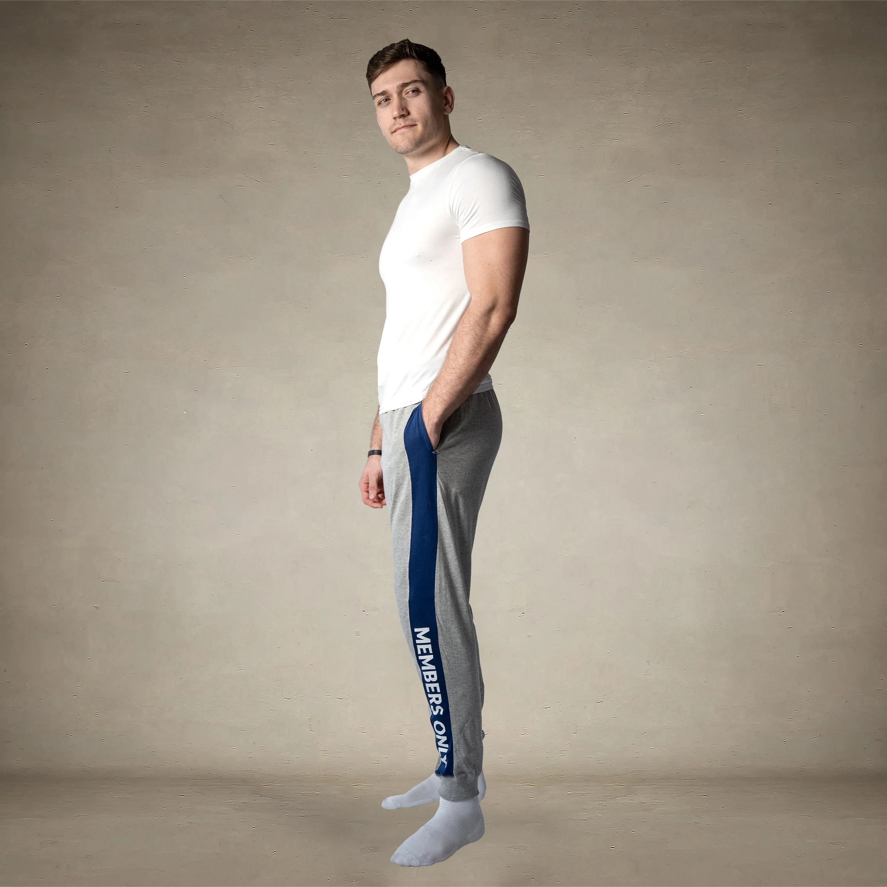 Men's Logo Leg Jersey Sleep Jogger - Grey - FINAL SALE - Image 4