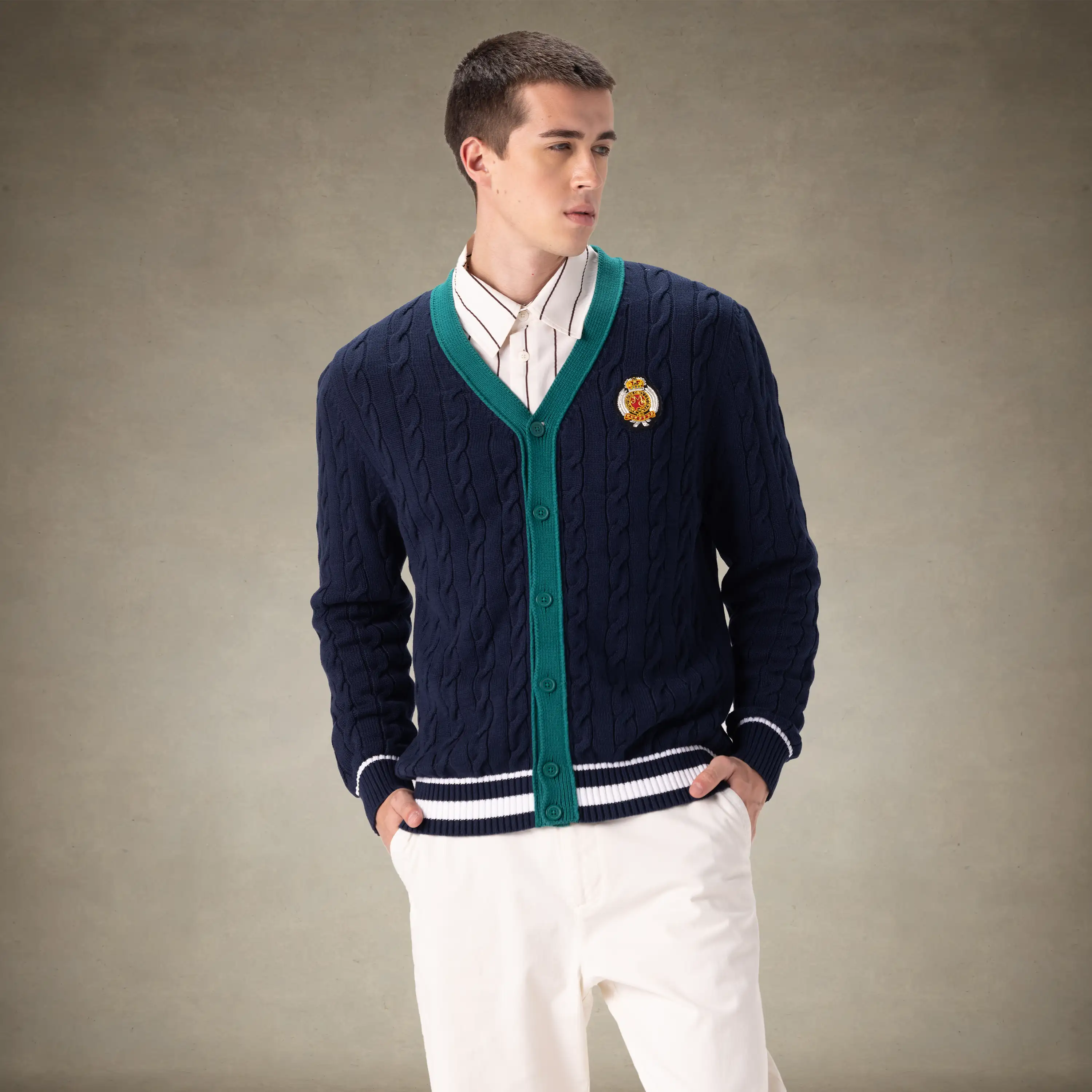 Men's Cable Knit Cardigan - Image 19