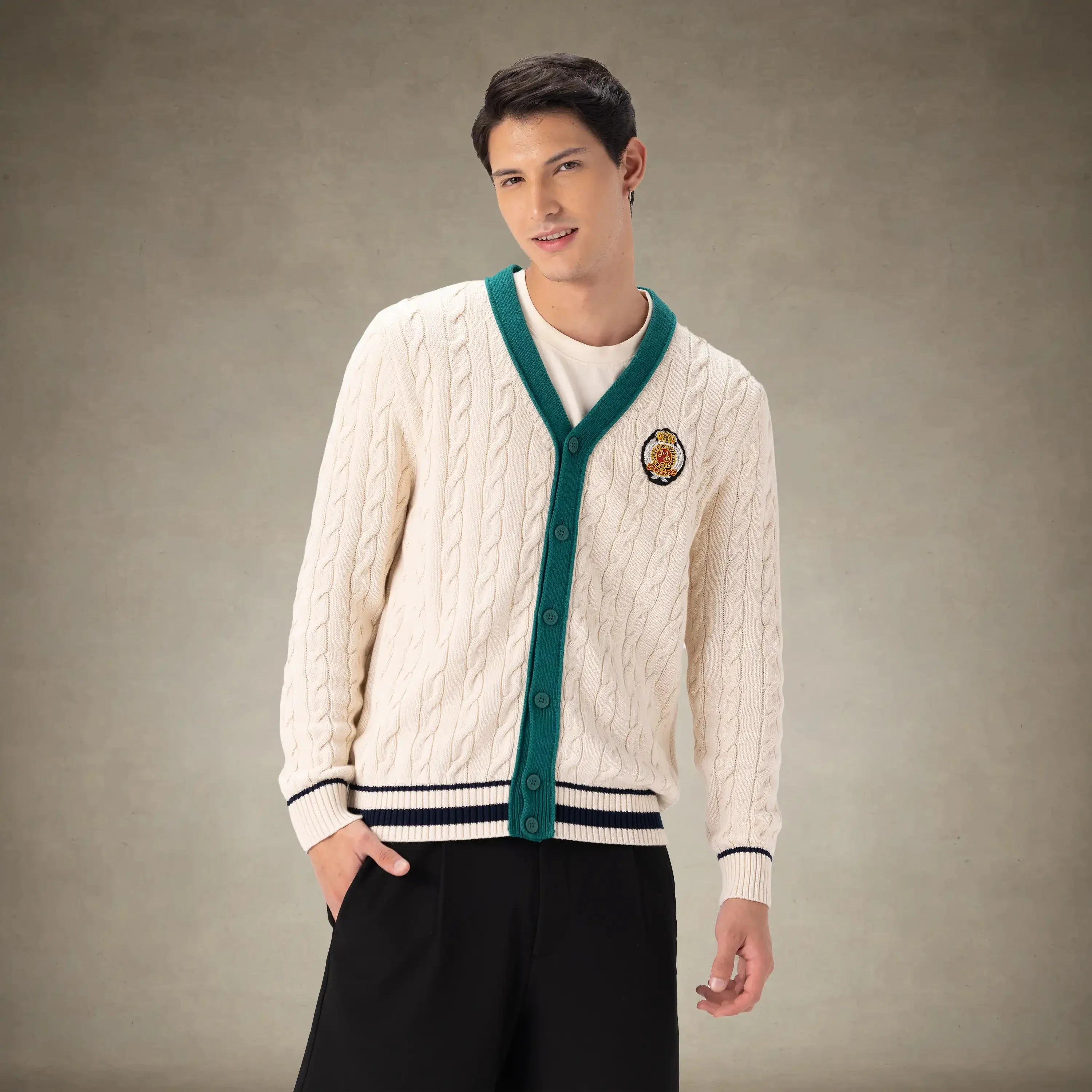 Men's Cable Knit Cardigan - Image 3
