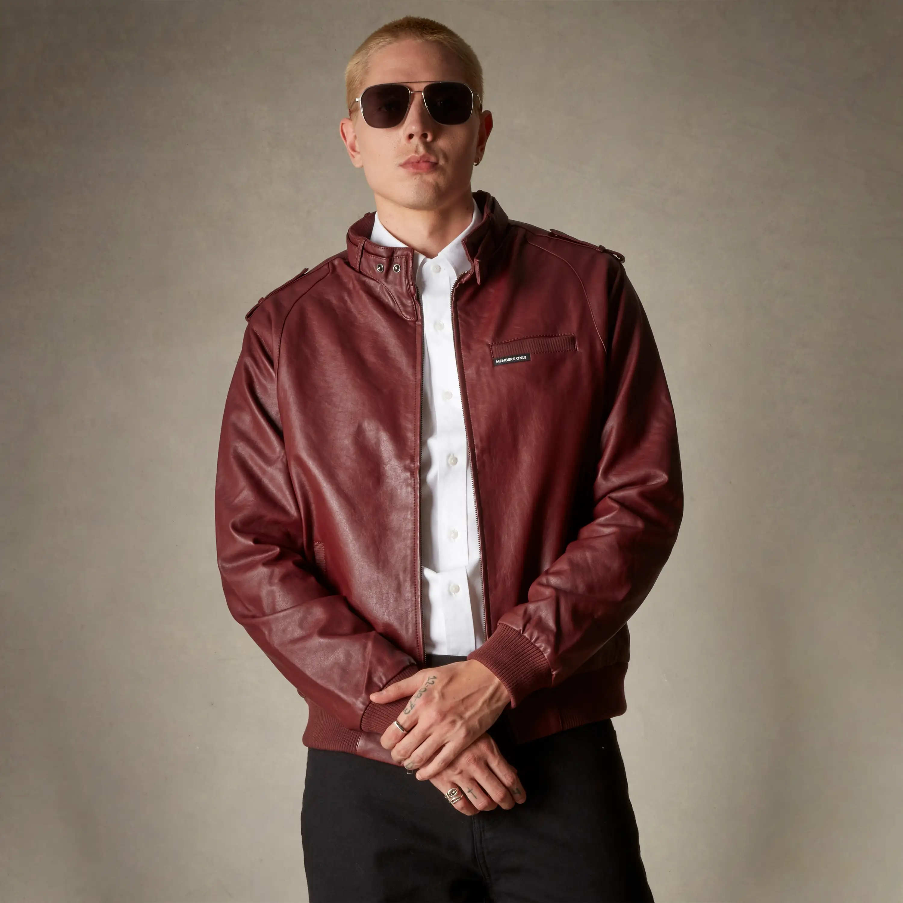 Men's Faux Leather Iconic Racer Jacket - Image 24