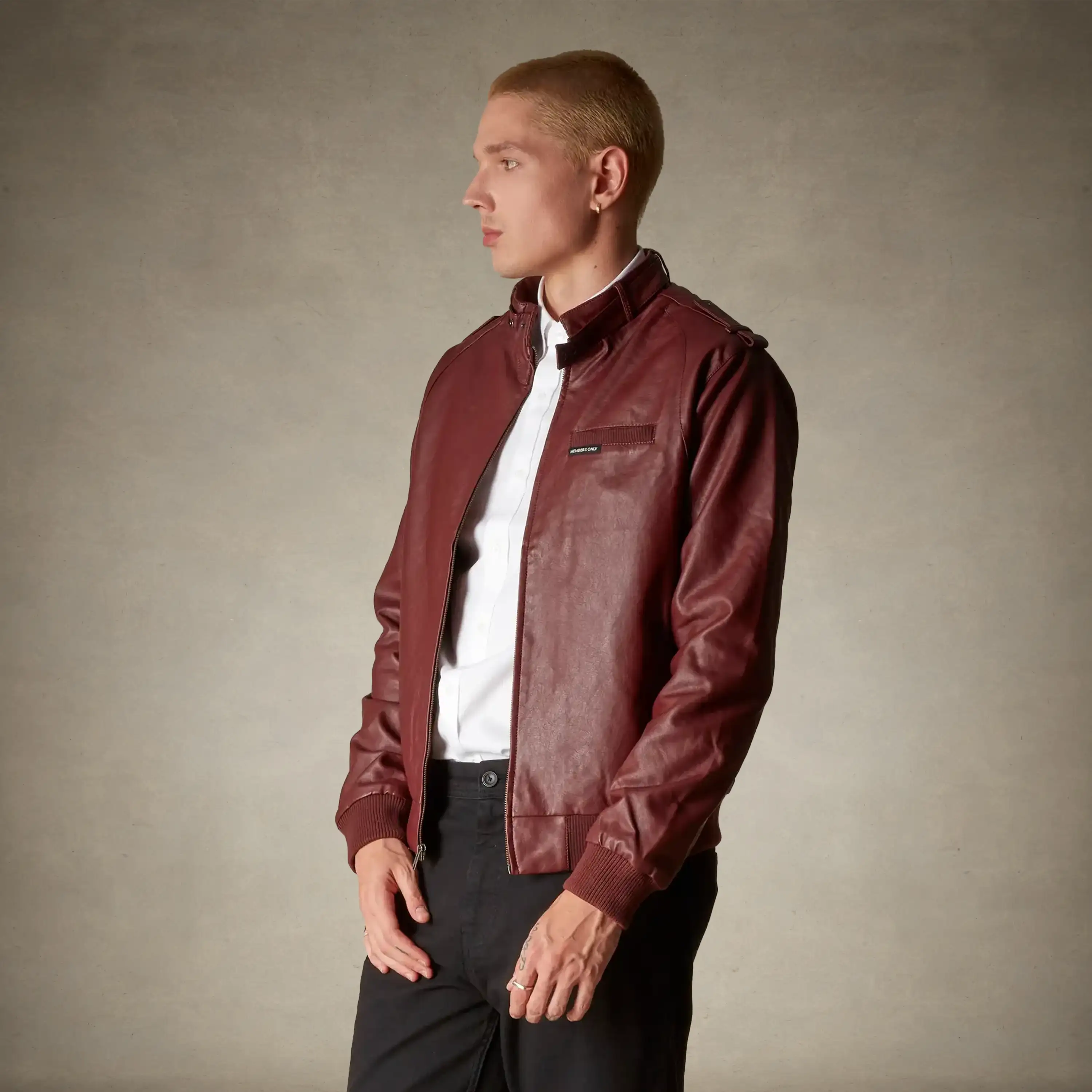 Men's Faux Leather Iconic Racer Jacket - Image 25