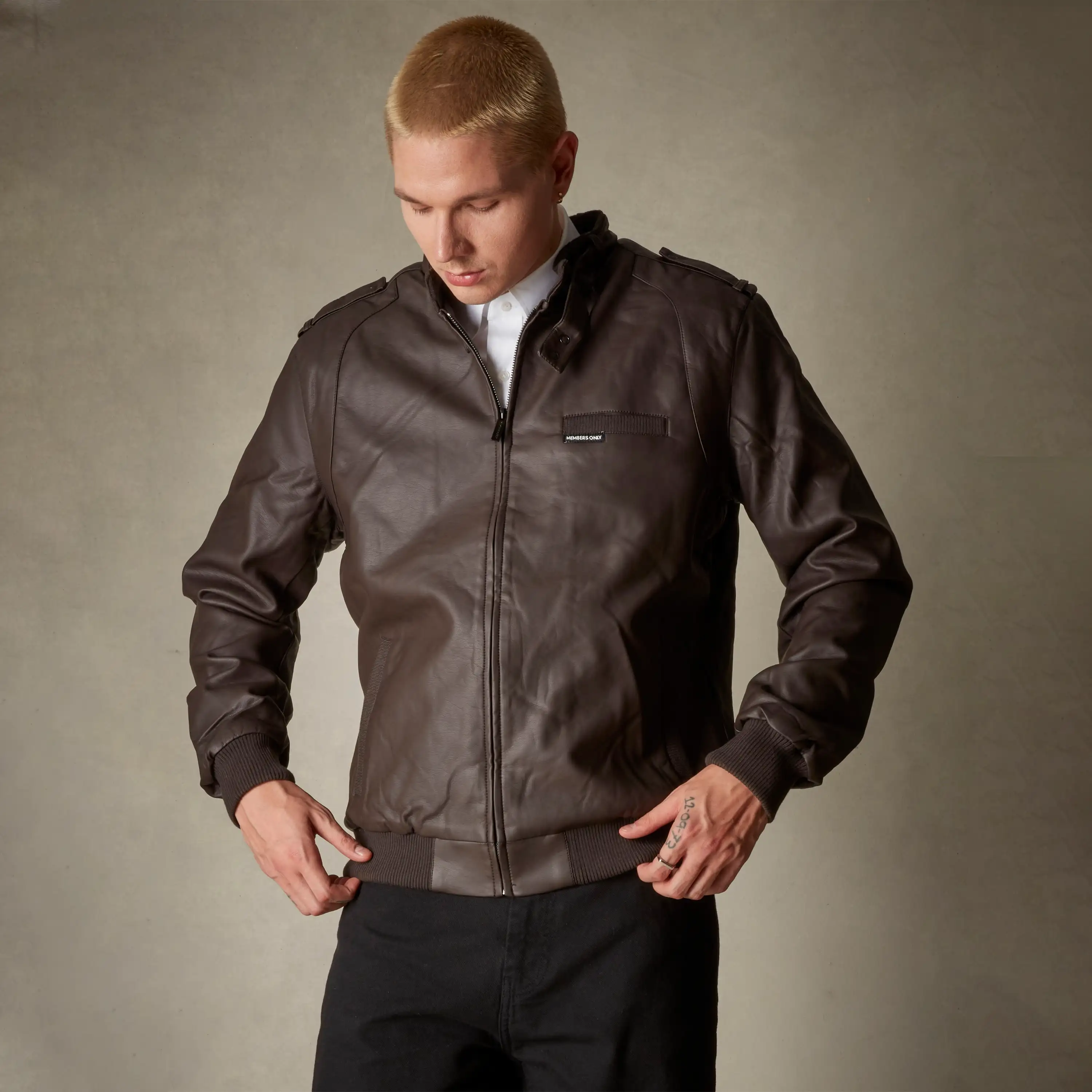 Men's Faux Leather Iconic Racer Jacket - Image 28