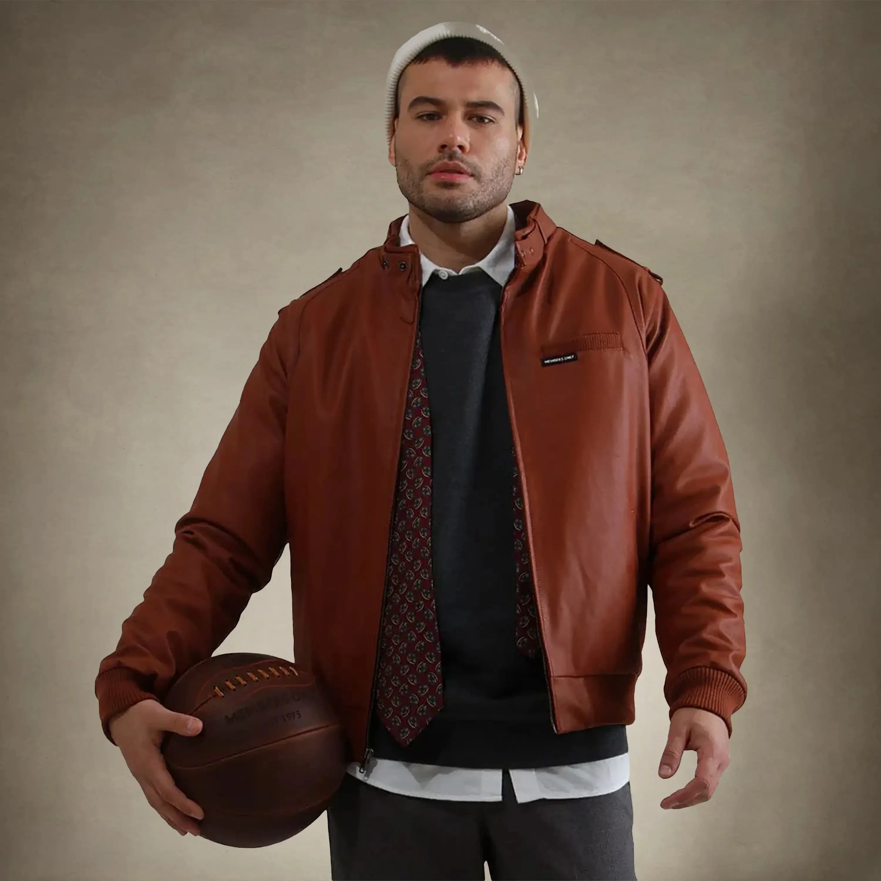 Men's Faux Leather Iconic Racer Jacket - Image 3