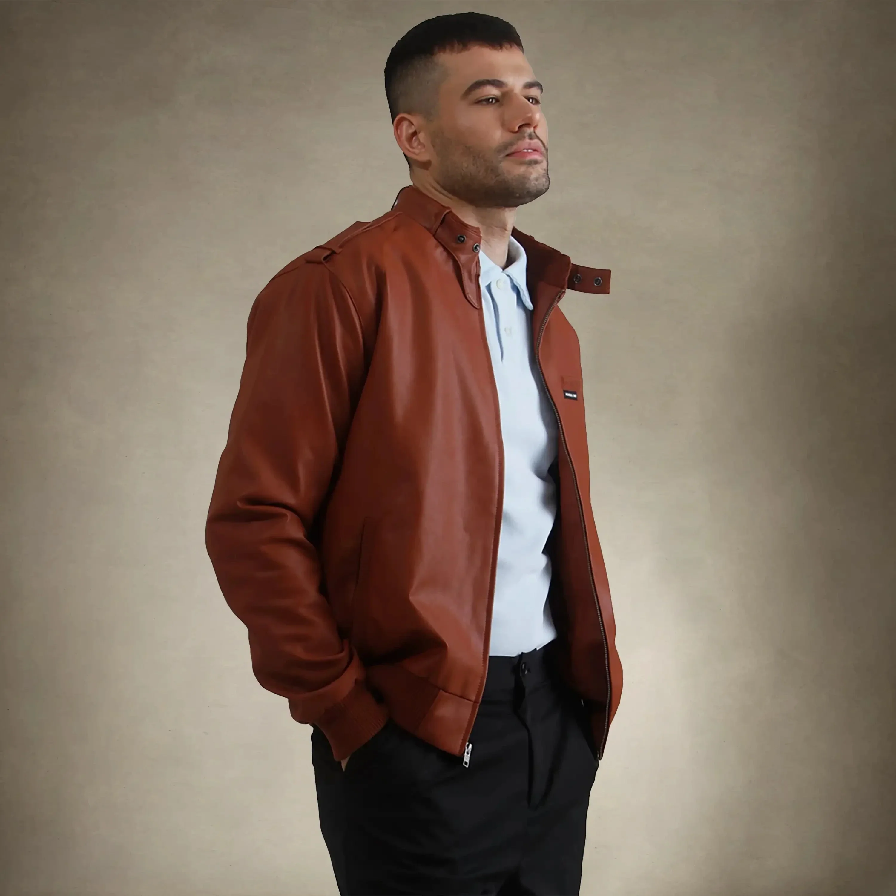 Men's Faux Leather Iconic Racer Jacket - Image 5