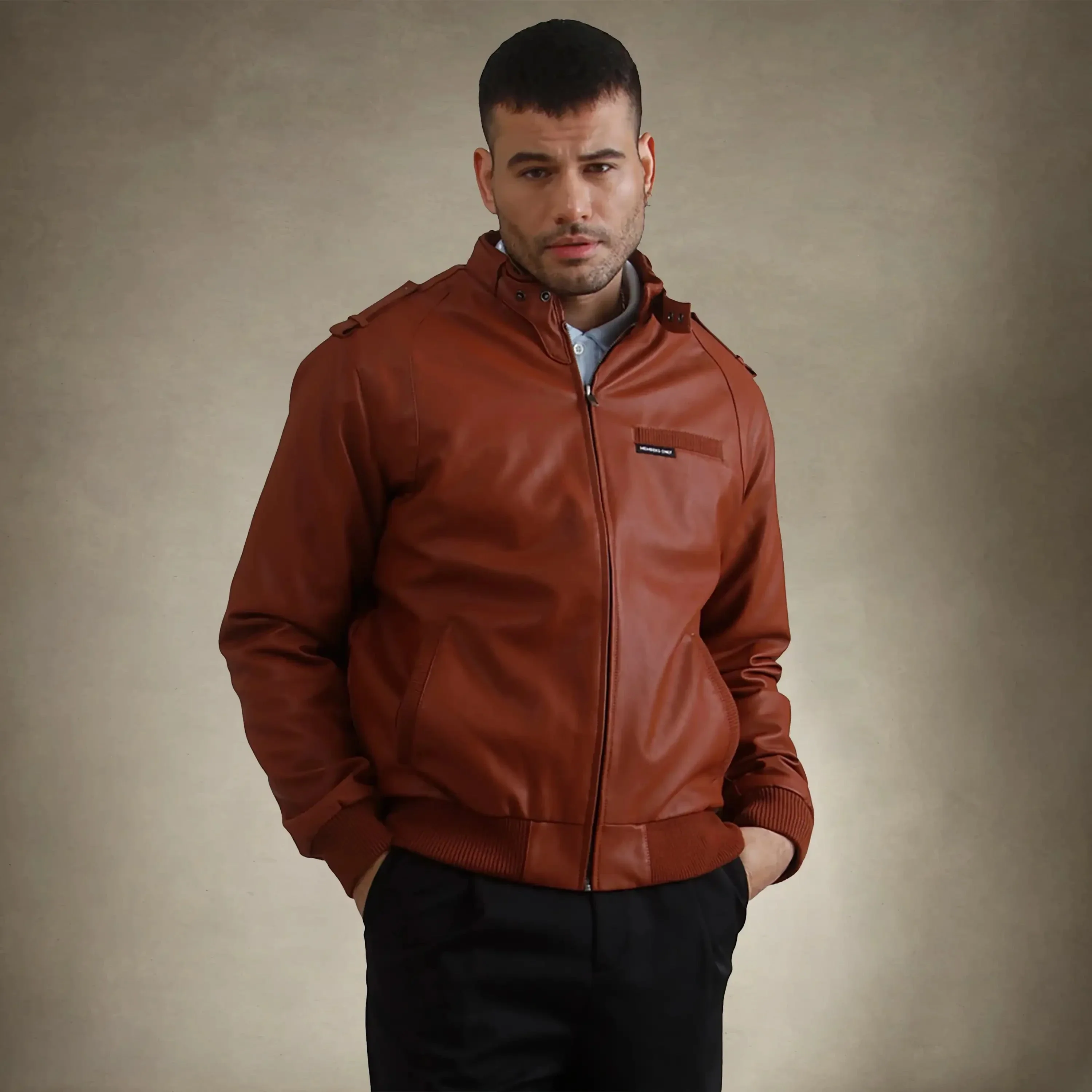 Men's Faux Leather Iconic Racer Jacket - Image 7