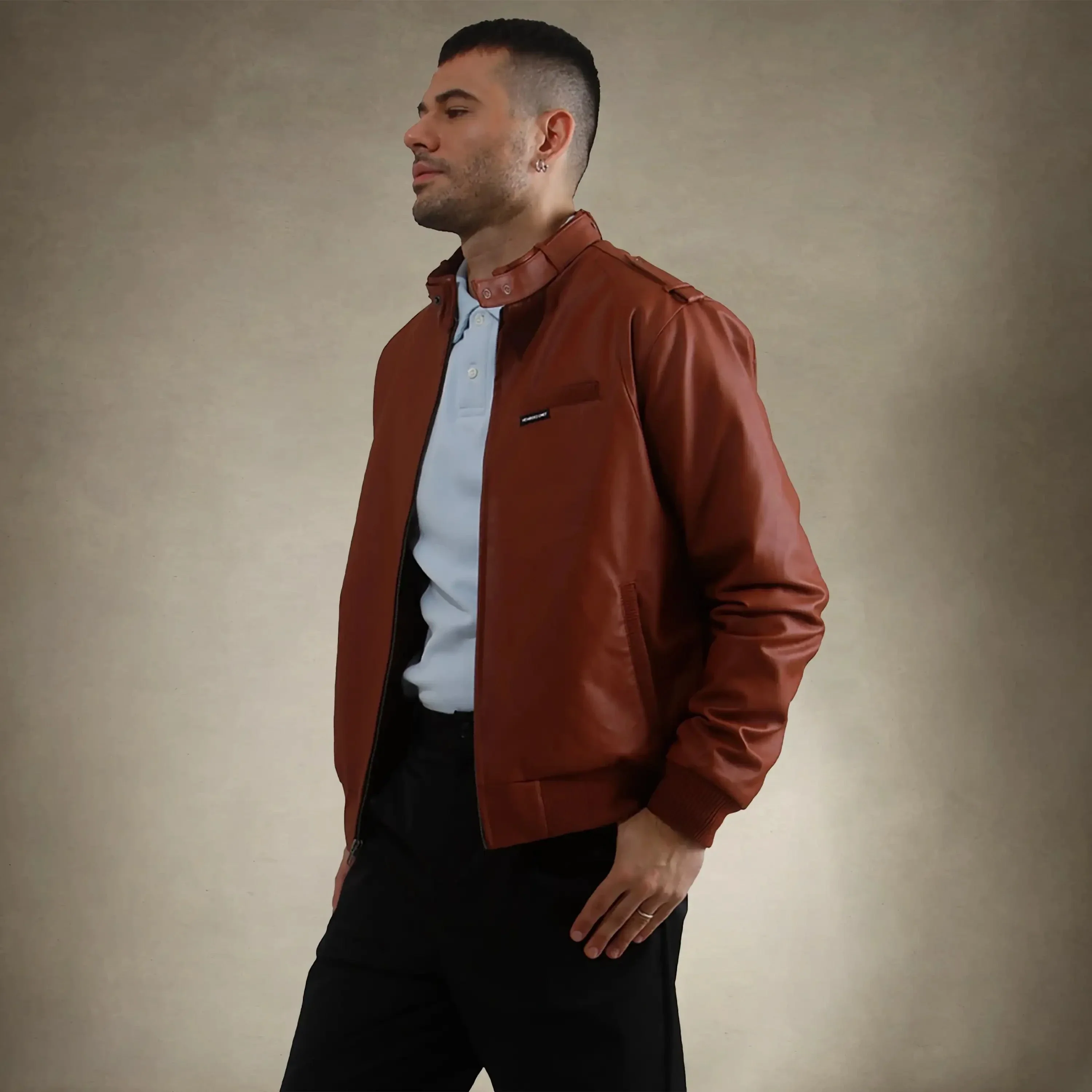 Men's Faux Leather Iconic Racer Jacket - Image 8