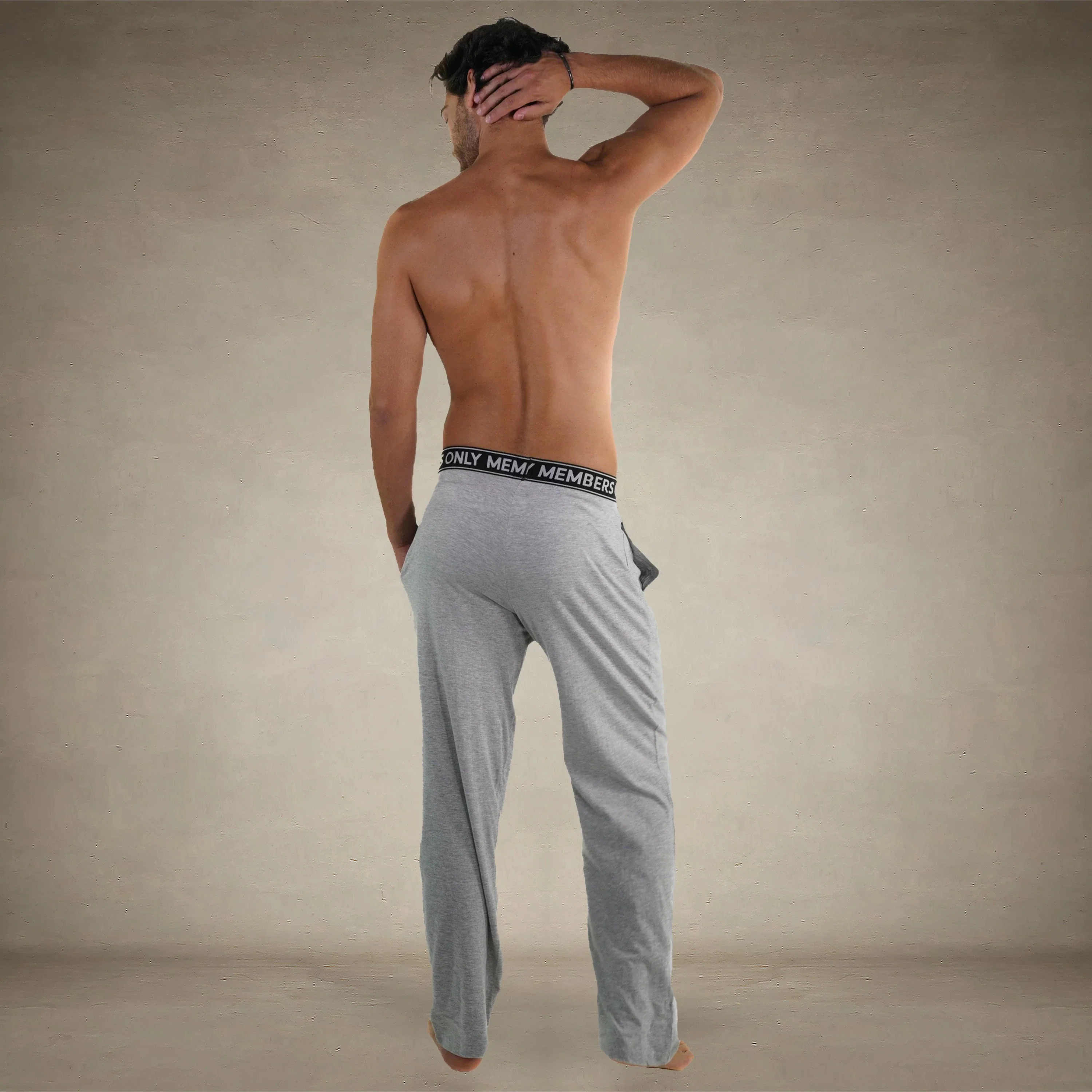 Men's Jersey Sleep Pant Logo Elastic - Grey - FINAL SALE - Image 3