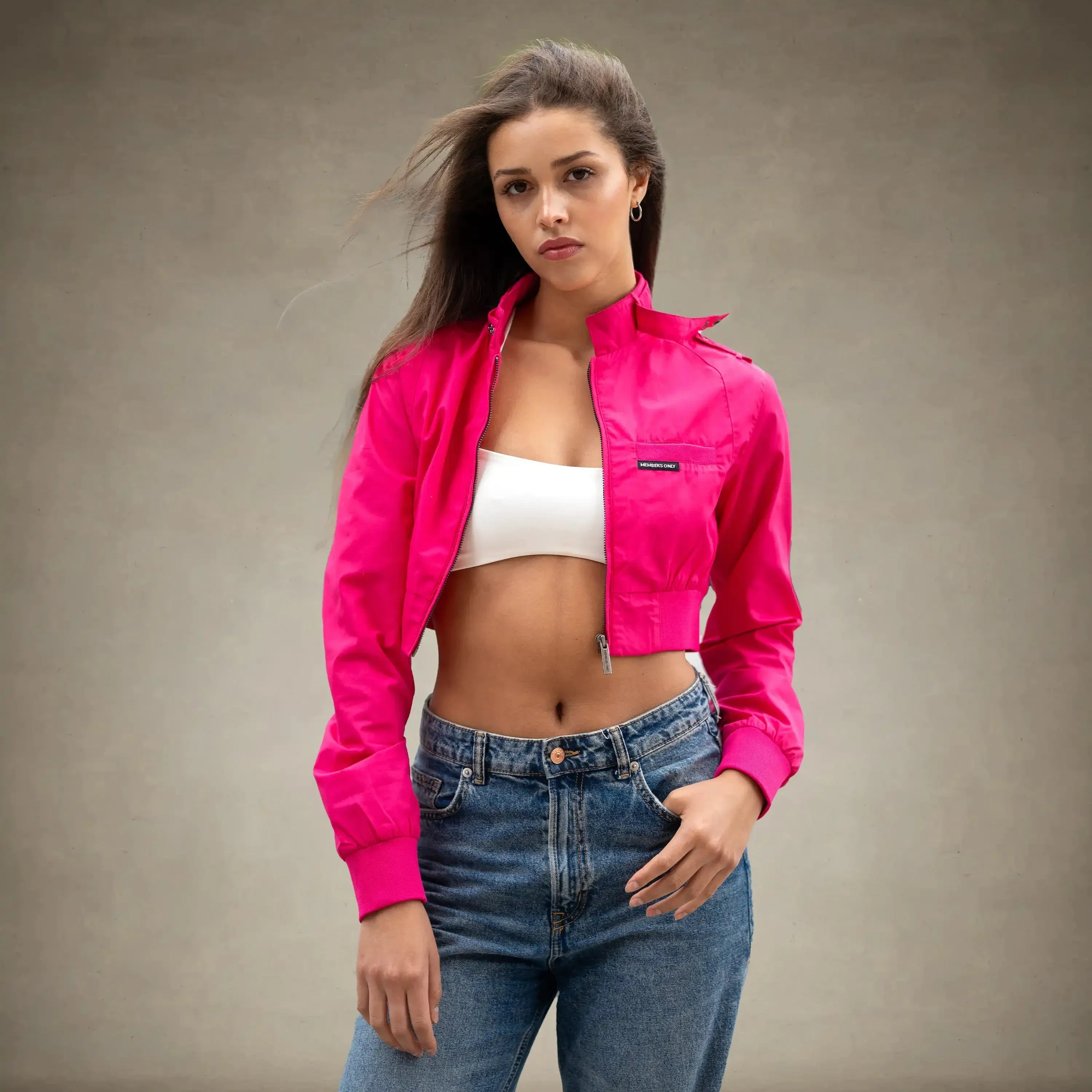 Women's Mini Cropped Racer Jacket - Image 18
