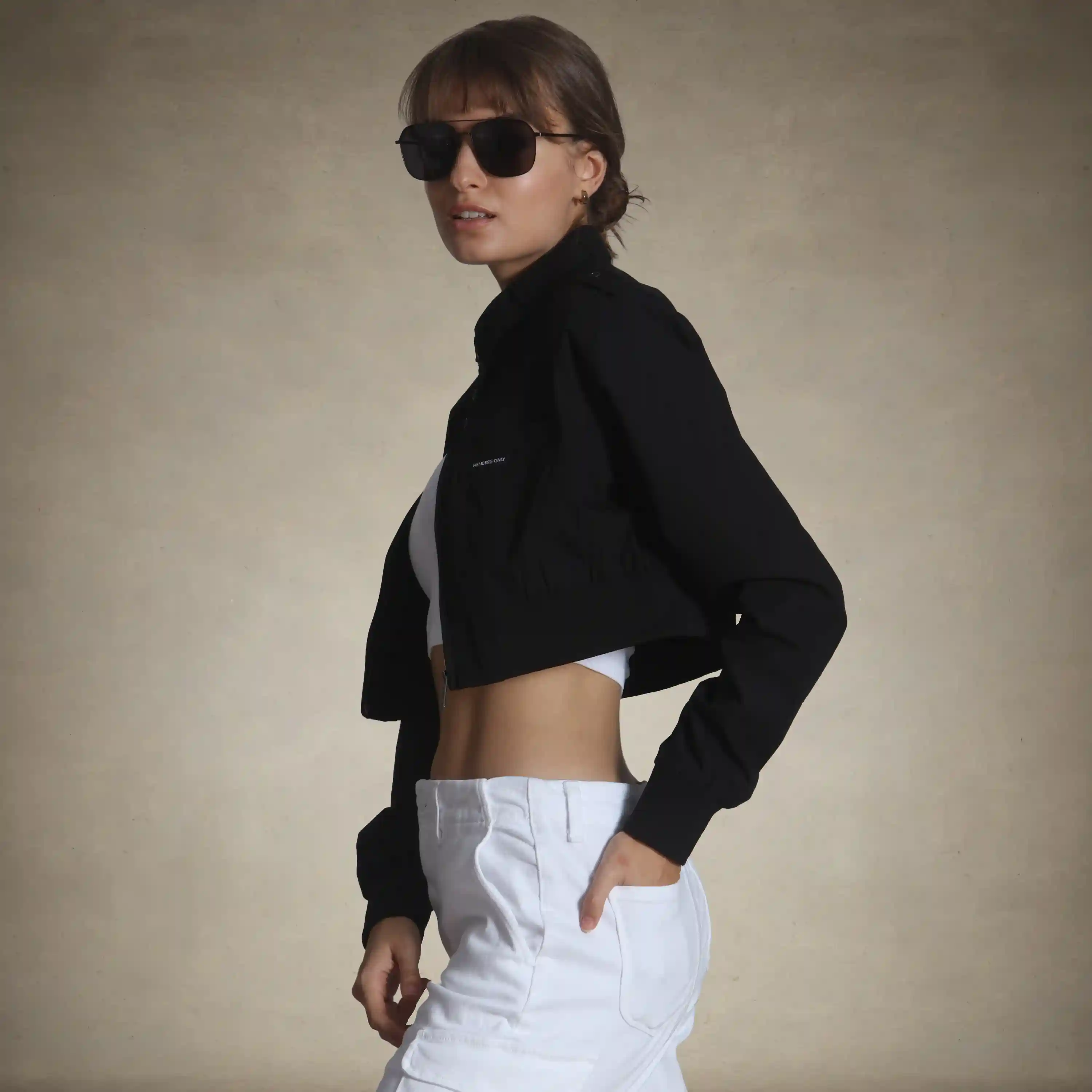 Women's Mini Cropped Racer Jacket - Image 44
