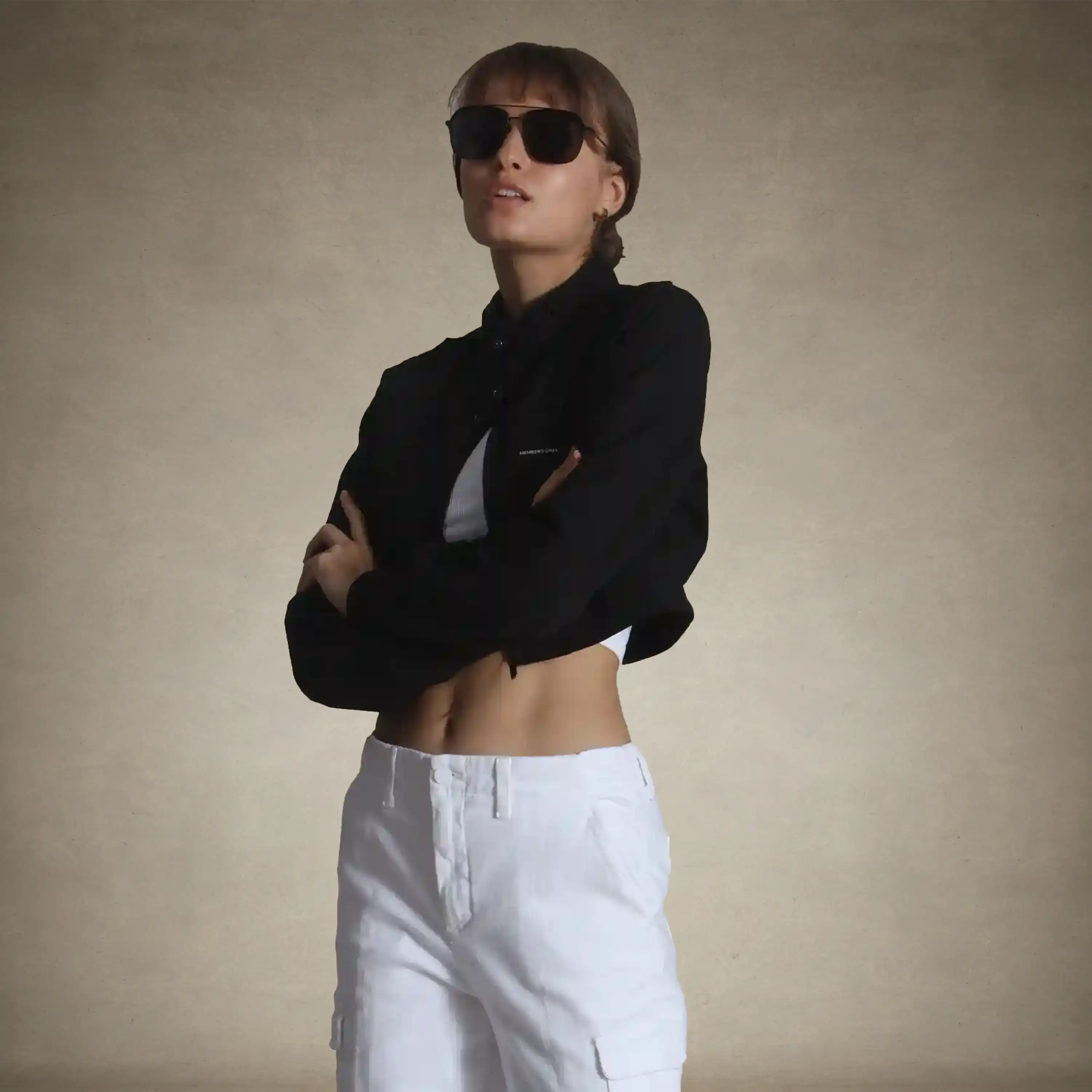 Women's Mini Cropped Racer Jacket - Image 45