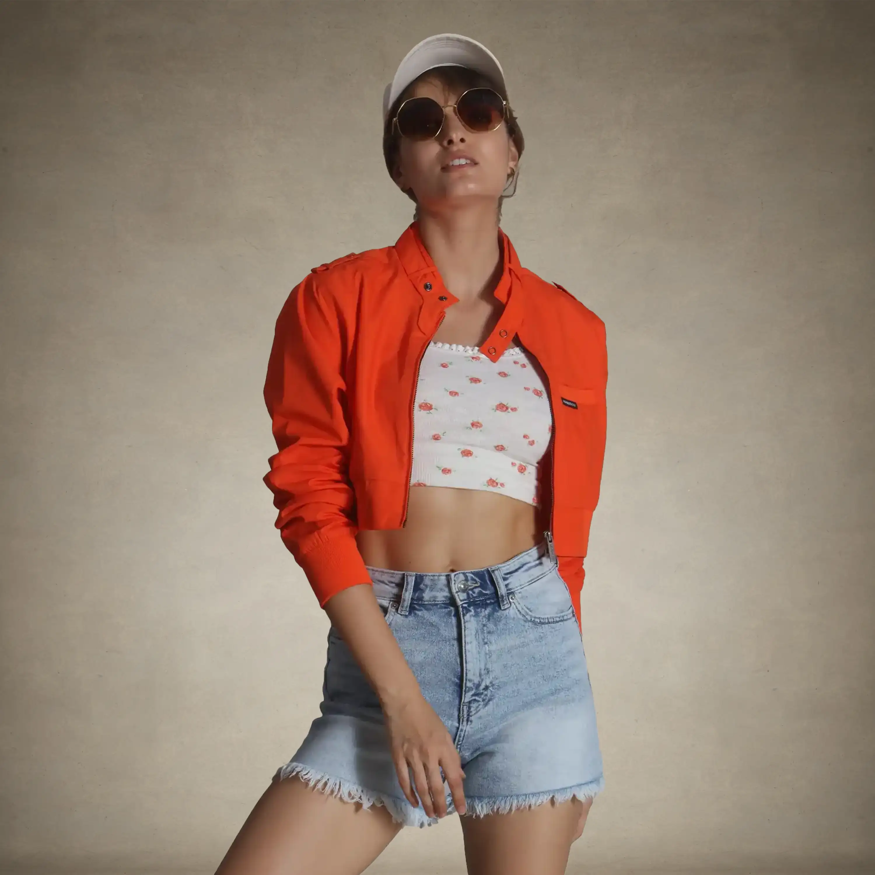 Women's Mini Cropped Racer Jacket - Image 48