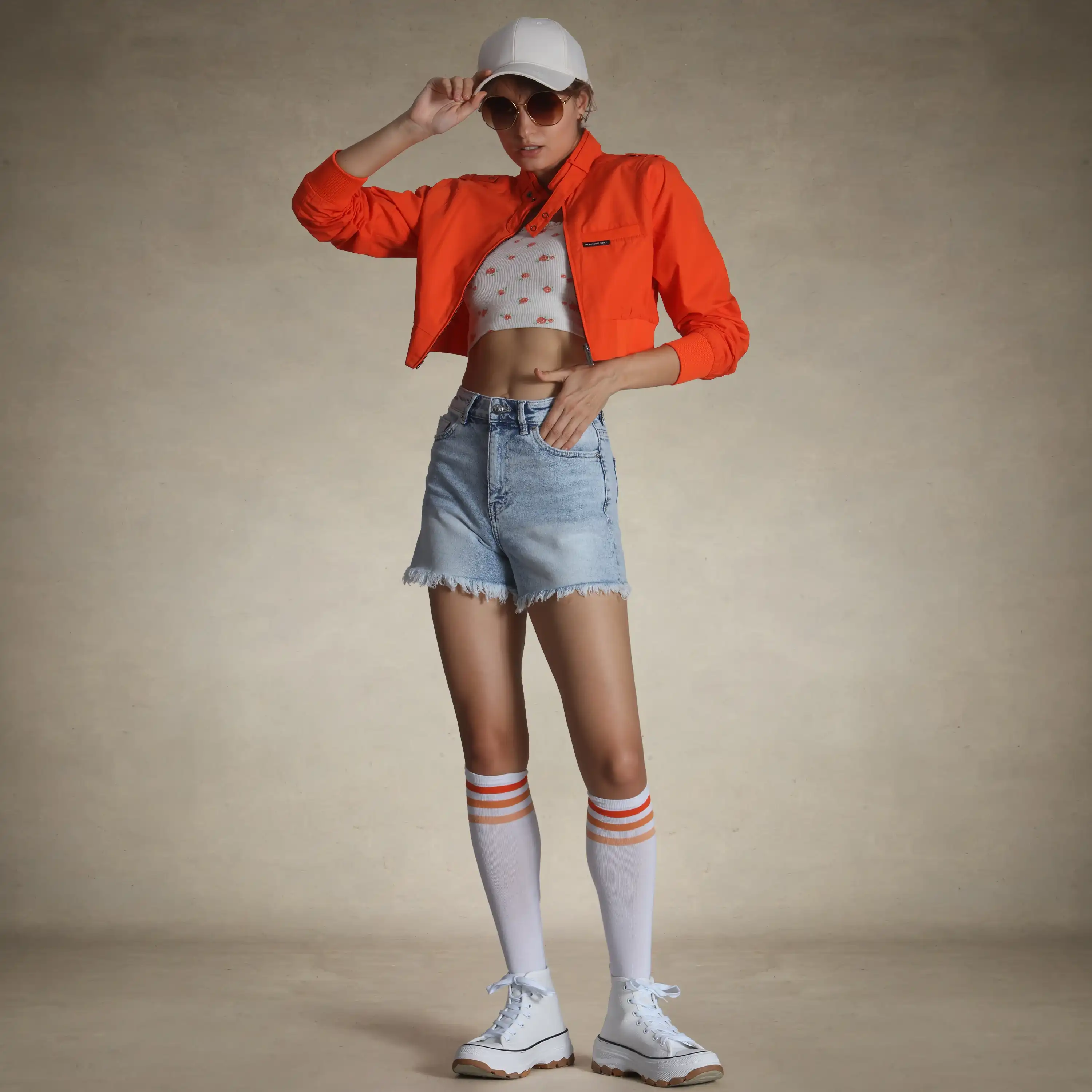 Women's Mini Cropped Racer Jacket - Image 51