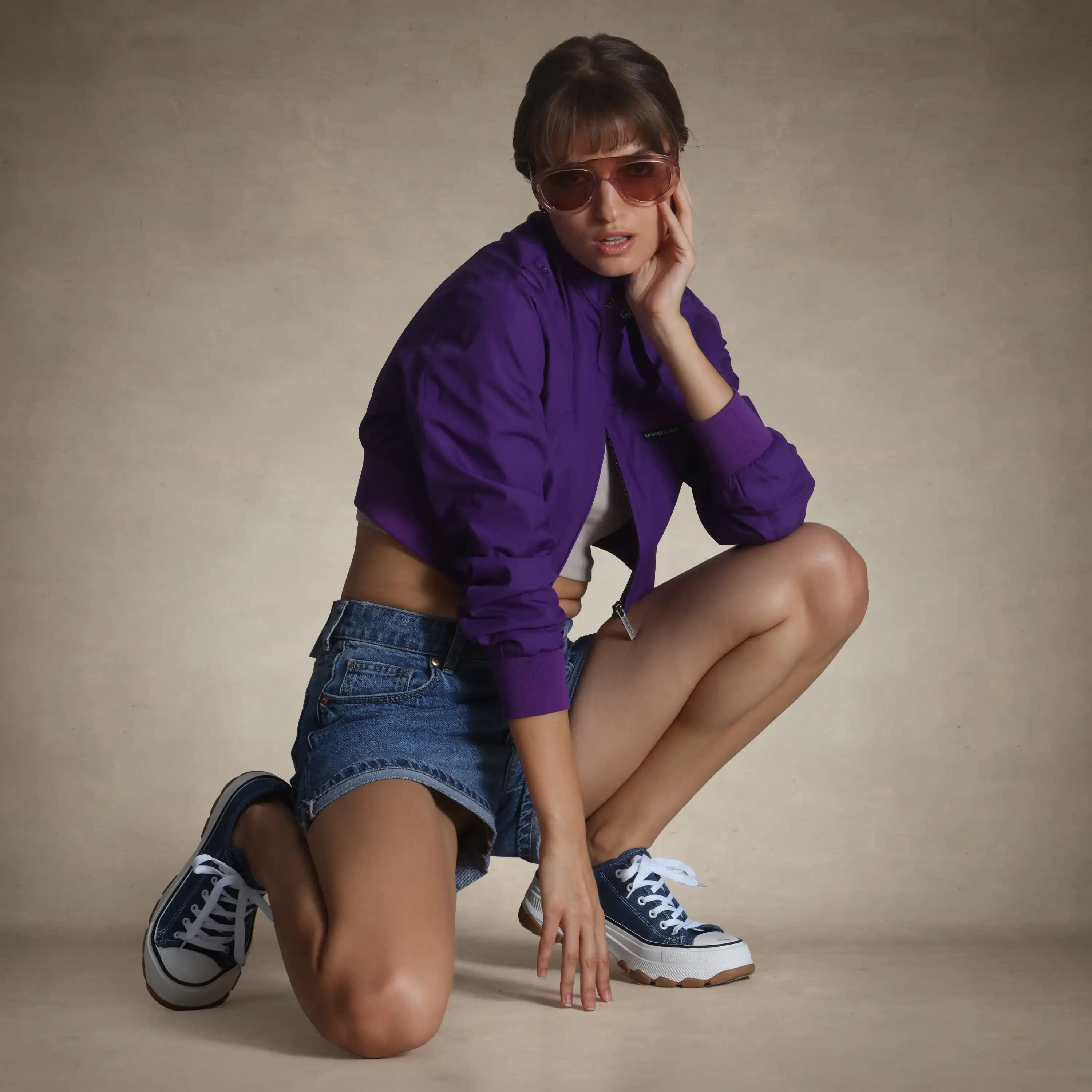 Women's Mini Cropped Racer Jacket - Image 55