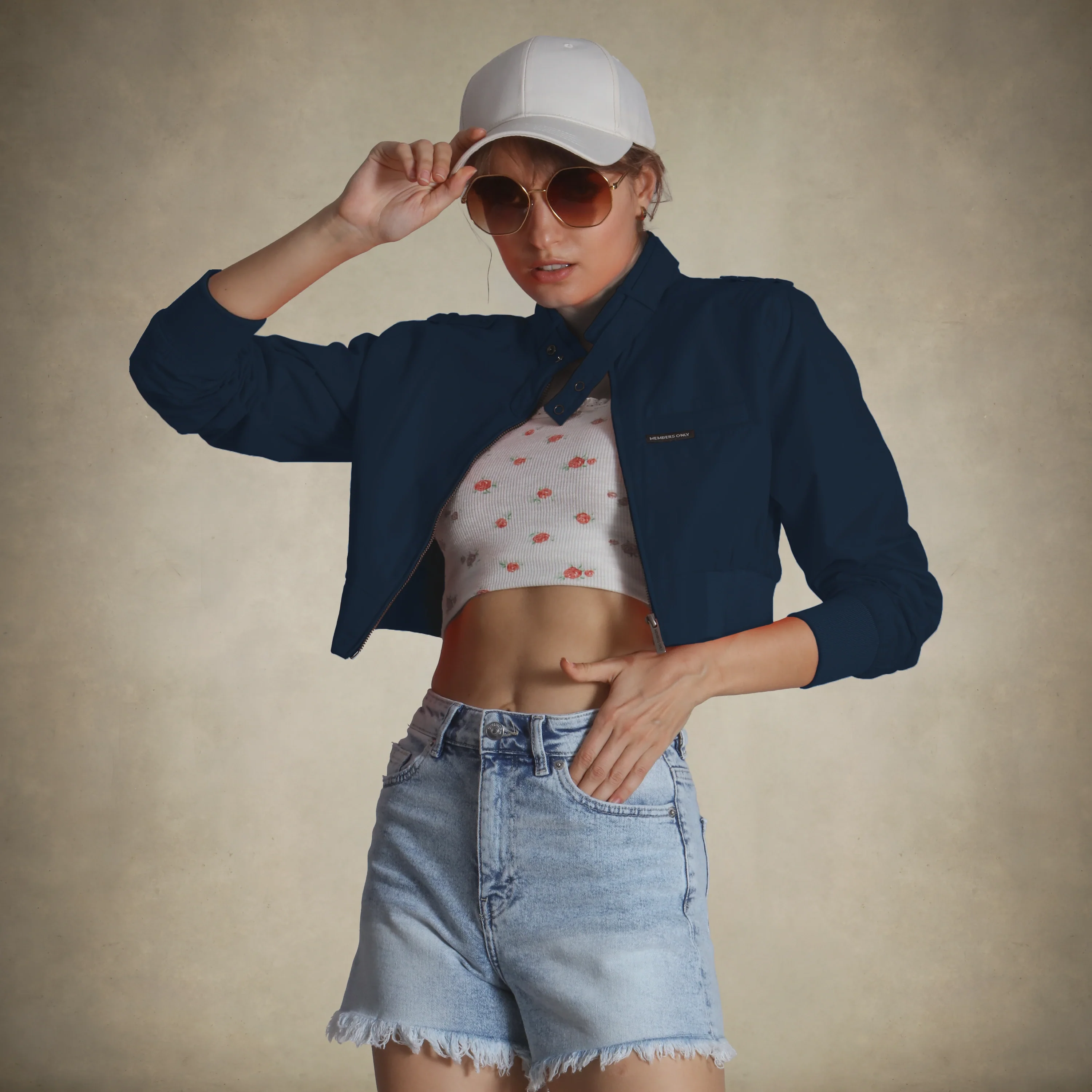 Women's Mini Cropped Racer Jacket - Image 58