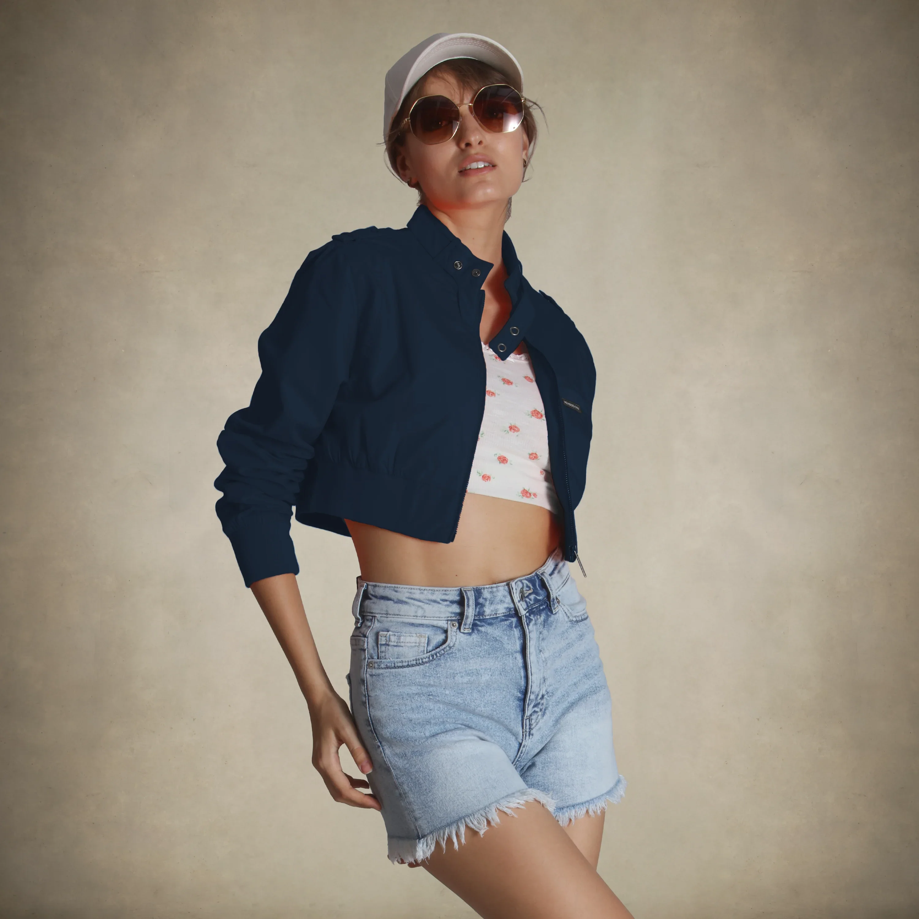 Women's Mini Cropped Racer Jacket - Image 60