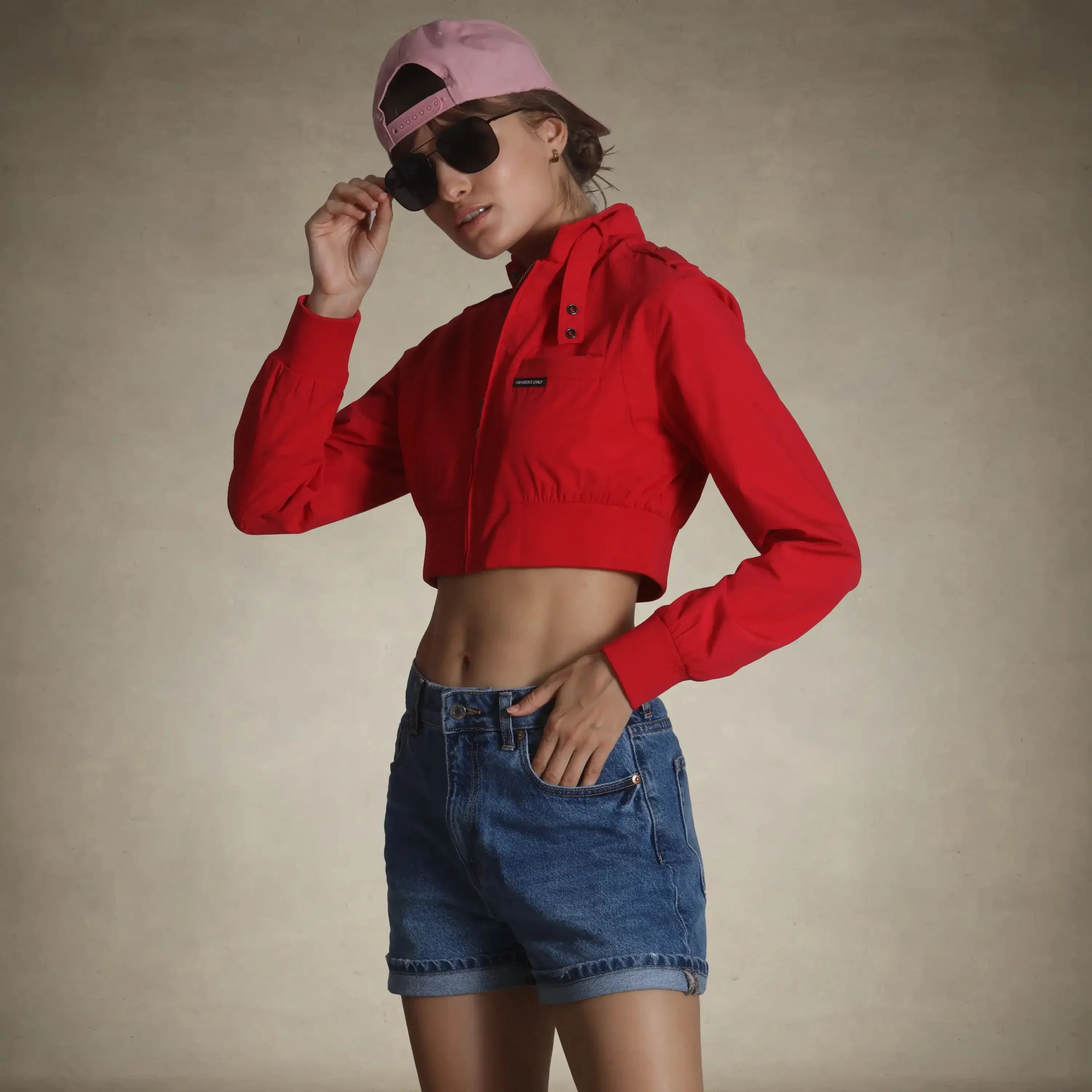 Women's Mini Cropped Racer Jacket - Image 8