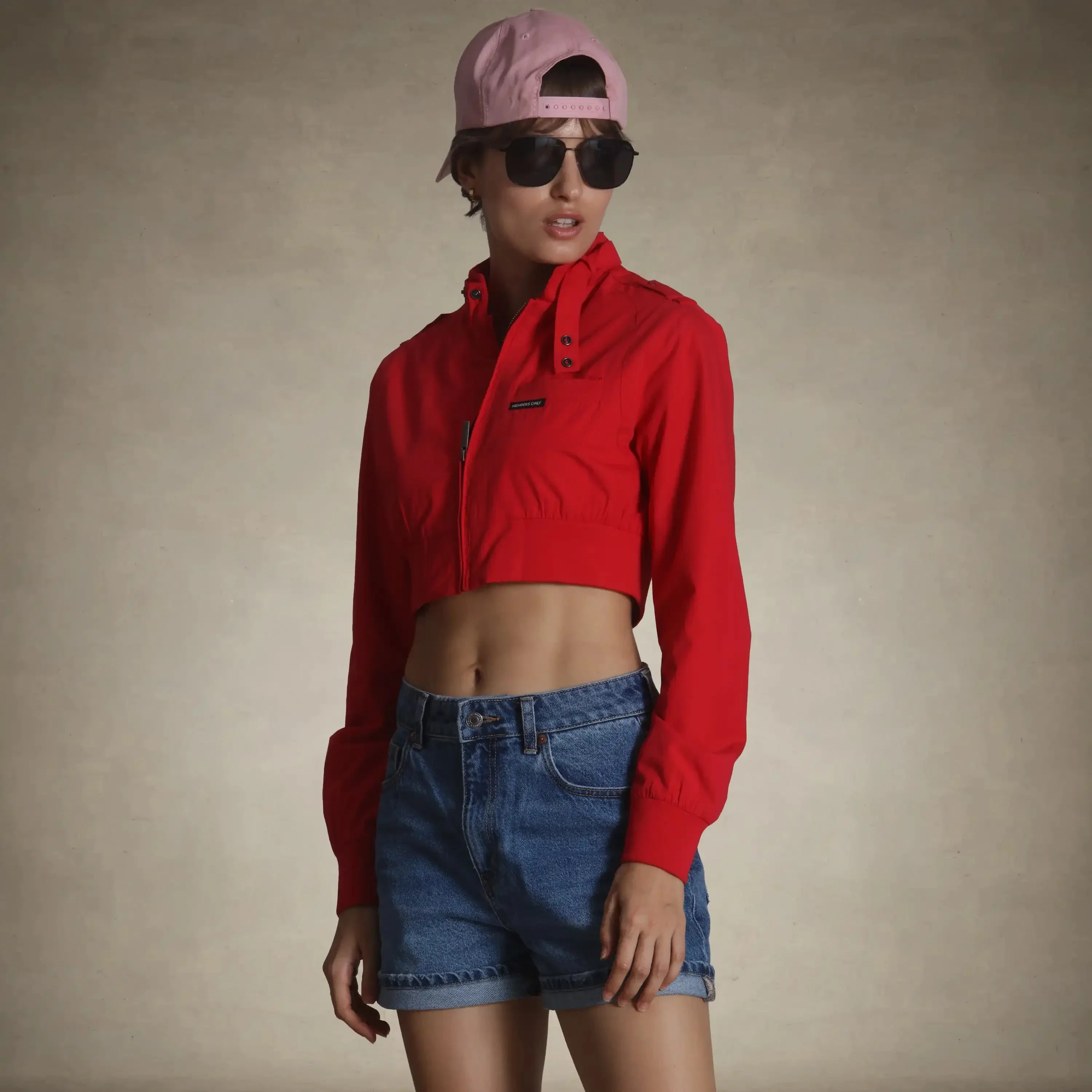 Women's Mini Cropped Racer Jacket - Image 9