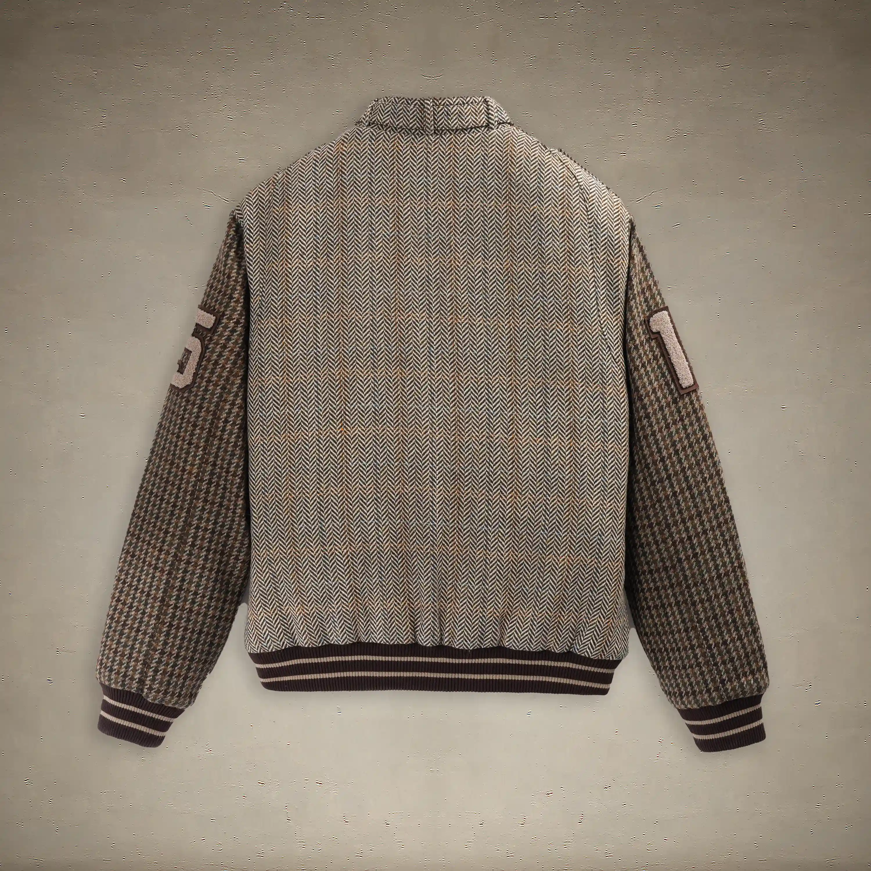 Women's Oversized Tweed Varsity Jacket - Image 7