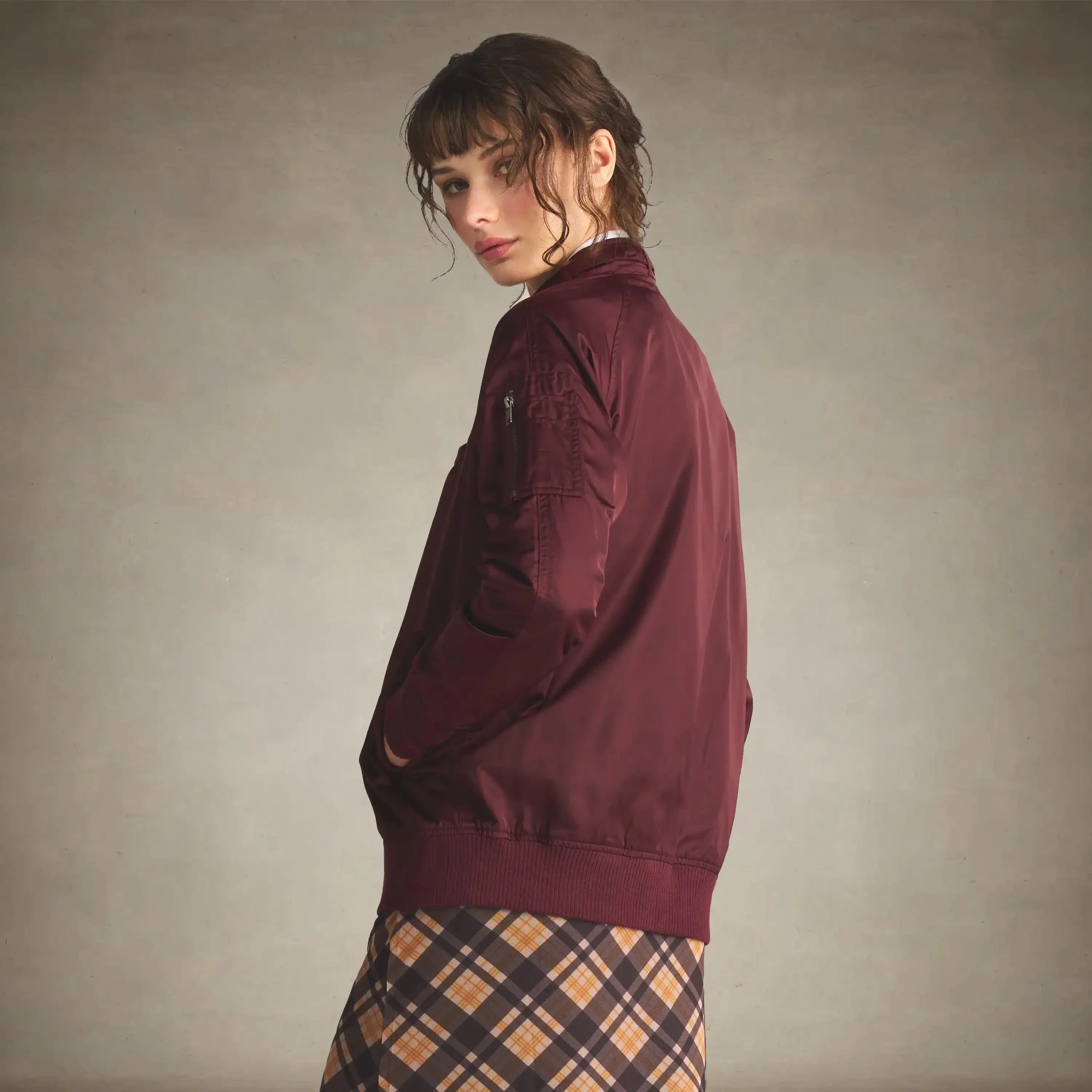 Women's Satin Bomber Jacket - Image 14