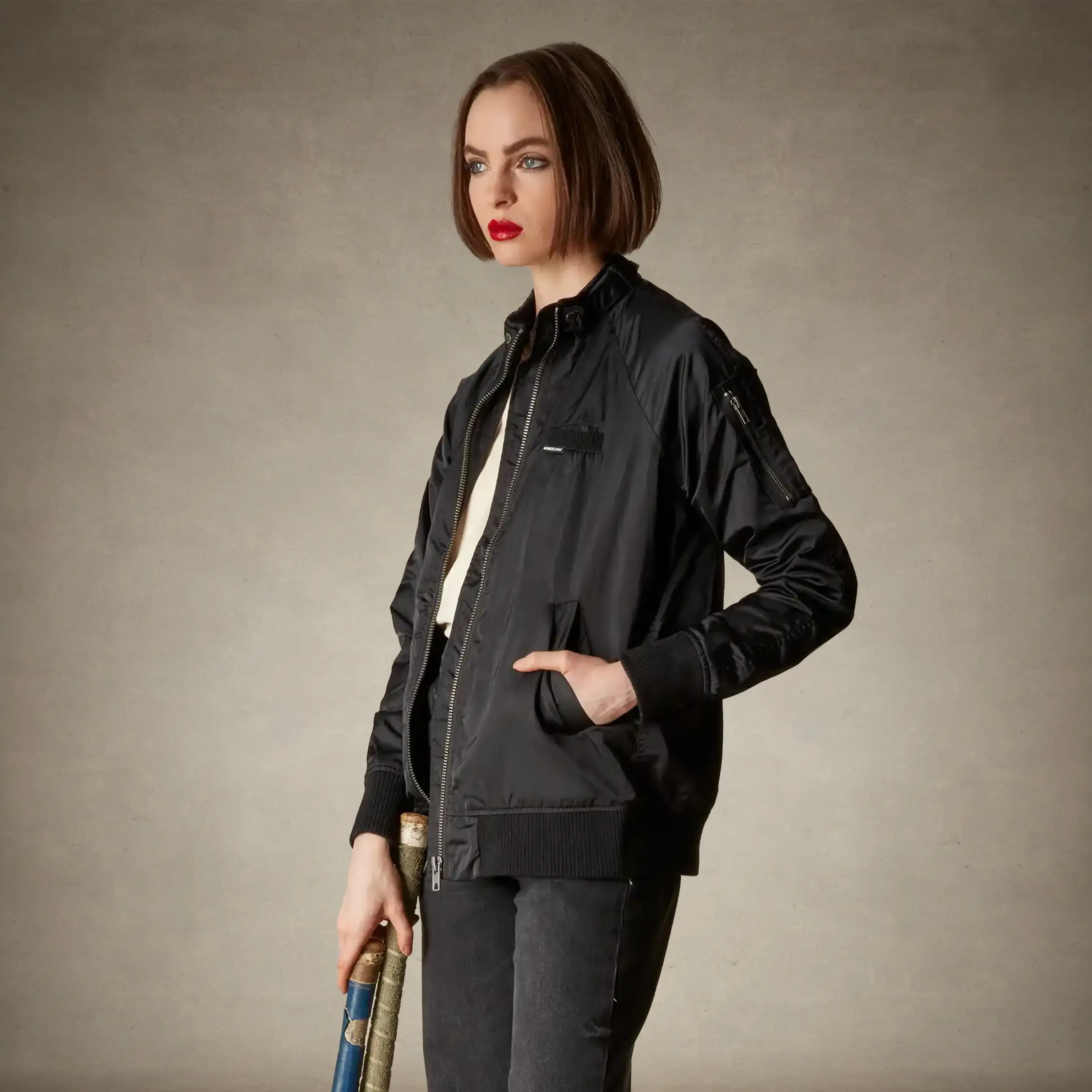 Women's Satin Bomber Jacket - Image 37